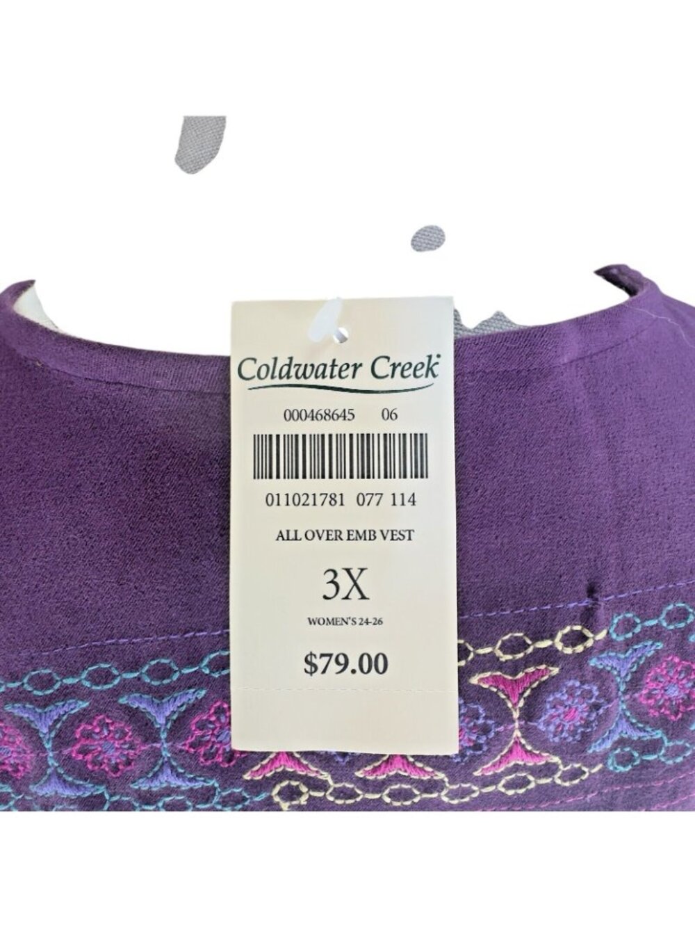 Coldwater Creek Purple Vest - Women's Size 3X - $79 Retail - NEW - Picture 3 of 4